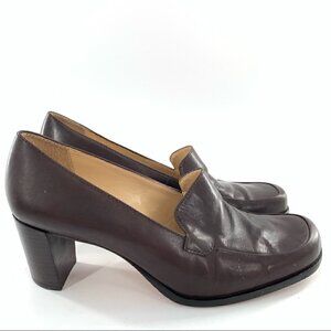 Antonio Melani pretty heels size 7 chocolate brown leather Oxfords 90s vintage